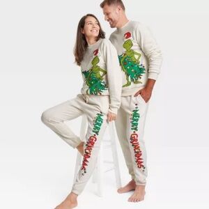 Adult Grinch Sweatpants Family Matching Pajamas Christmas Grinchmas Joggers